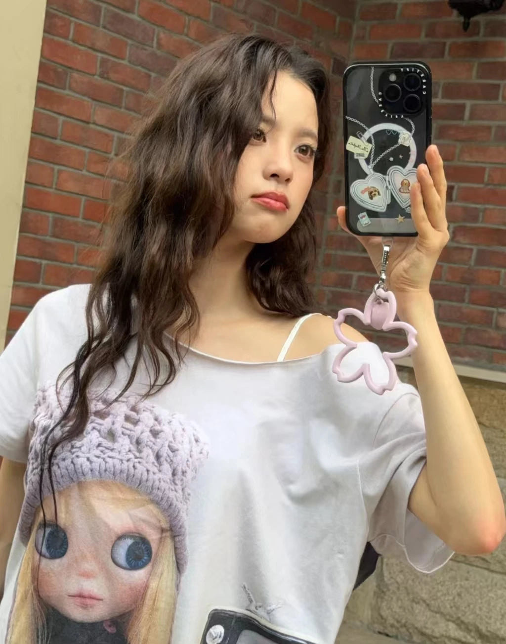 Coyseio Star Printed Short Sleeve Women's New Style Small Cloth Doll Co branded Shoulder Loose T-shirt for Women